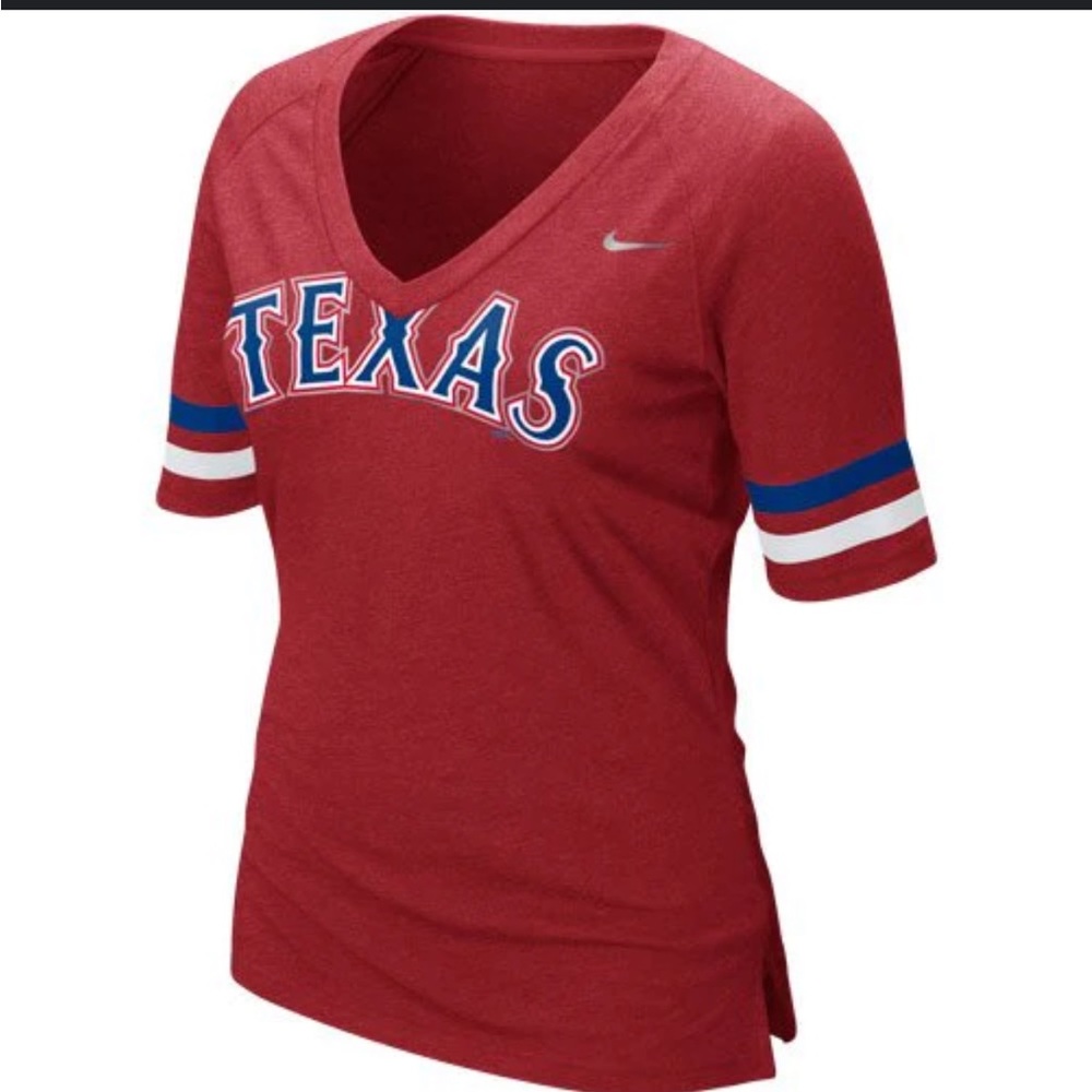 🎁🎁6x $25 Nike MLB Women's Texas Rangers Fan Premium V-Neck T-Shirt